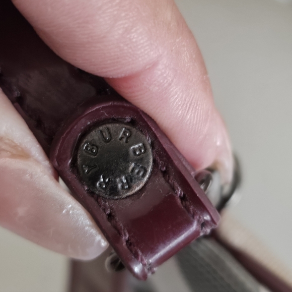 Burberry Nova Check Wristlet Clutch Beige Plaid Canvas Red Leather Zip Pouch. - Picture 8 of 12